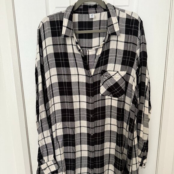 Old Navy A-Line Plaid Shirt Dress - Picture 1 of 3